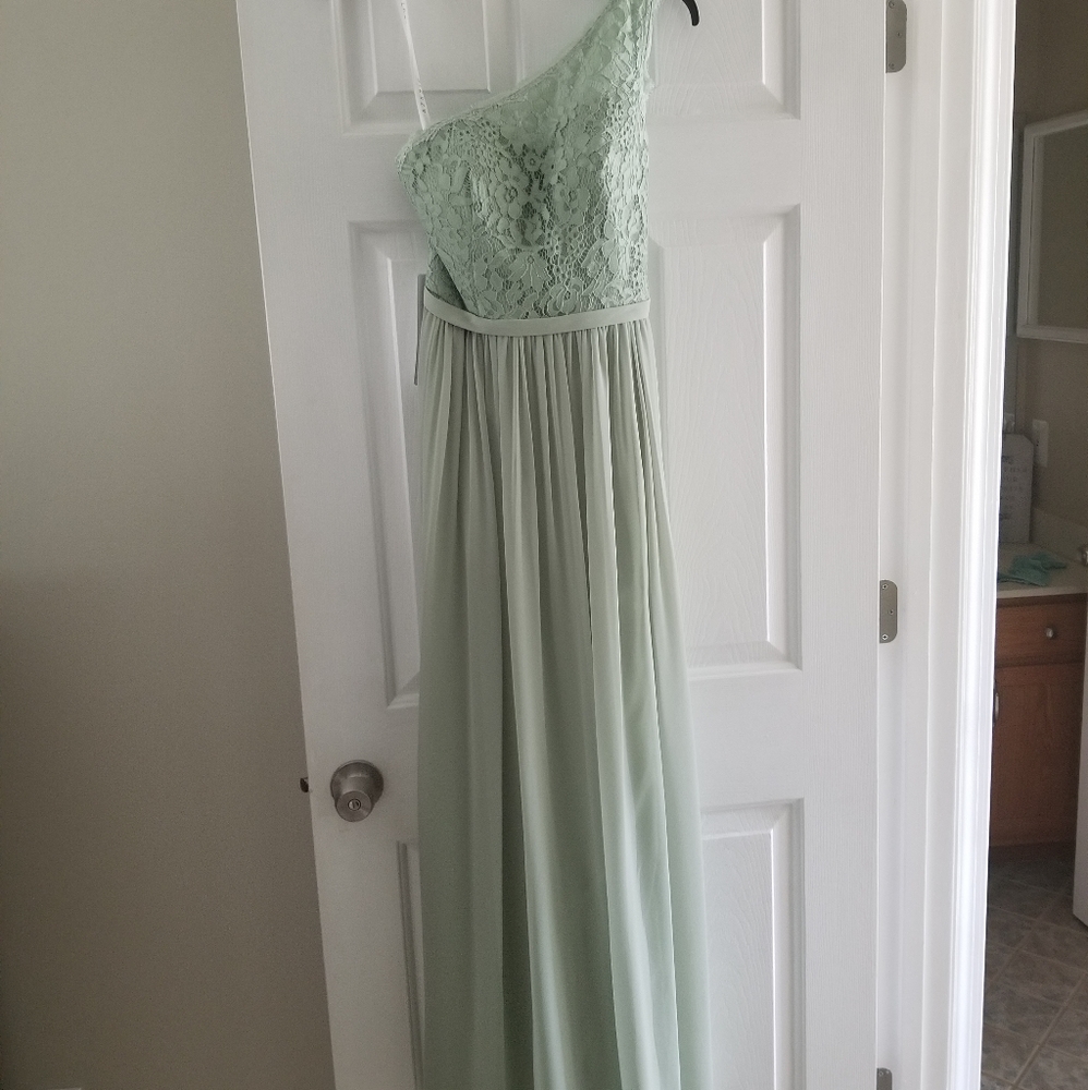 Azazie dusty sage dress